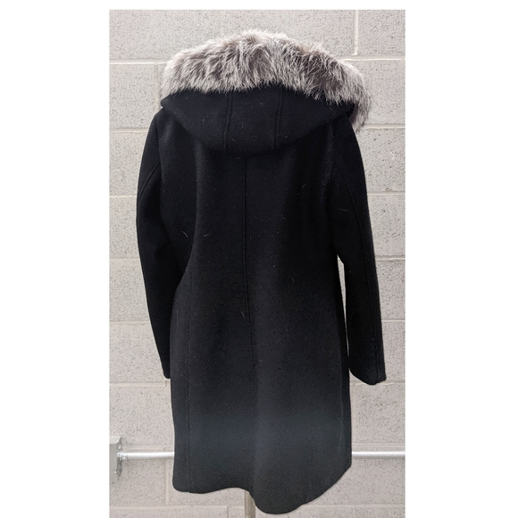 Soia & Kyo wool coat with real fur XXL black - Picture 3 of 10